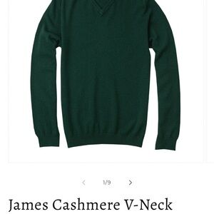 Onward Reserve Men's V-Neck Cashmere Sweater - Deep Hunter Green